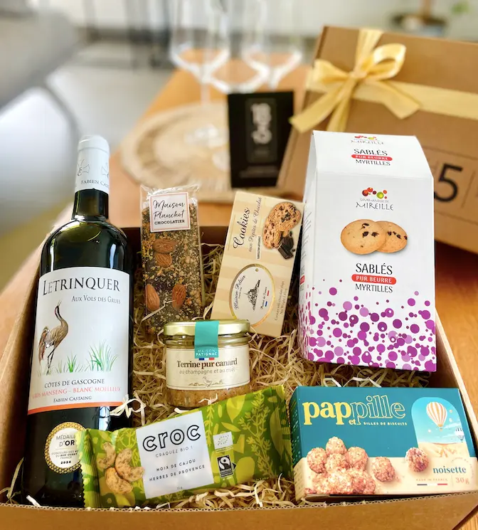 Coffret gourmand avec Côtes de Gascogne